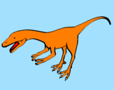 Disegno Velociraptor II pitturato su kat