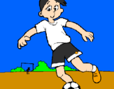 Disegno Giocare a calcio pitturato su snoopy