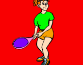 Disegno Ragazza che gioca a tennis  pitturato su RIKY