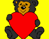 Disegno Orso innamorato  pitturato su orso1