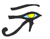 Disegno Occhio di Horus  pitturato su rey