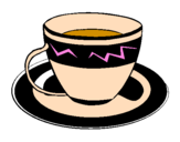 Disegno Tazzina di caffè  pitturato su katia