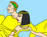 Disegno Cesare e Cleopatra  pitturato su VERONICA