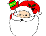 Disegno Babbo Natale che saluta pitturato su La PimPa