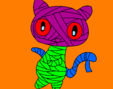 Disegno Mummia gatto scaraboechio pitturato su davidix