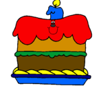 Disegno Torta di compleanno  pitturato su VINCI