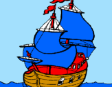 Disegno Barca  pitturato su GABRI  FUSA.