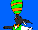 Disegno Coniglio giocoliere  pitturato su MARTY