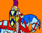 Disegno Cavaliere a cavallo pitturato su MATTEO T.