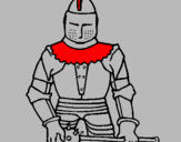 Disegno Cavaliere con una mazza  pitturato su matteo