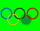Disegno Anelli dei giochi olimpici  pitturato su Lorenzo
