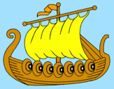 Disegno Barca vikinga  pitturato su giuseppe