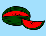 Disegno Melone  pitturato su sveva