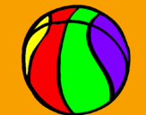 Disegno Pallone da pallacanestro pitturato su Riccardo