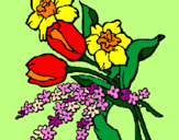 Disegno Mazzo di fiori pitturato su Roberta