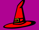 Disegno Cappellone da strega pitturato su ludovica