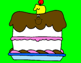 Disegno Torta di compleanno  pitturato su giovanni