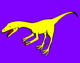 Disegno Velociraptor II pitturato su davide