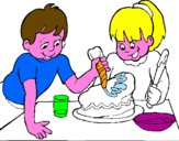 Disegno Torta per la mamma  pitturato su minasifrancesco