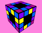 Disegno Cubo di Rubik pitturato su mini_diva