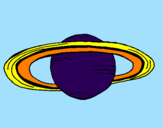 Disegno Saturno pitturato su marghe