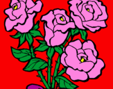 Disegno Mazzo di rose  pitturato su yenni motserrat