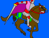 Disegno Cavaliere a cavallo IV pitturato su cavalieri mortali