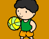 Disegno Giocatore di pallacanestro  pitturato su Dadi