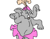Disegno Elefante che balla  pitturato su °°Ary°°