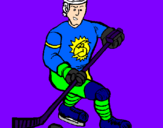 Disegno Giocatore di hockey su ghiaccio pitturato su gaia