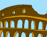 Disegno Colosseo pitturato su benny 