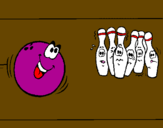 Disegno Boccia da bowling  pitturato su diana