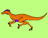 Disegno Velociraptor  pitturato su LORENZO