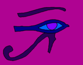 Disegno Occhio di Horus  pitturato su natale