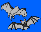 Disegno Un paio di pipistrelli  pitturato su michele