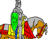 Disegno Cavaliere a cavallo pitturato su simone