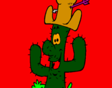 Disegno Cactus con il cappello  pitturato su Stefano