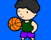 Disegno Giocatore di pallacanestro  pitturato su luis beci