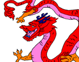 Disegno Drago cinese pitturato su max