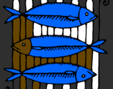 Disegno Pesce pitturato su antonio