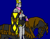 Disegno Cavaliere a cavallo pitturato su nicholas