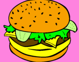 Disegno Hamburger completo  pitturato su maria5