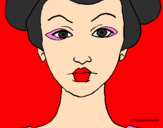 Disegno Viso di Geisha pitturato su Sery