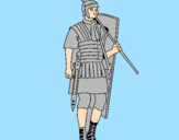 Disegno Soldato romano  pitturato su federica
