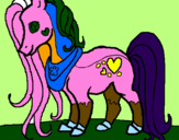 Disegno Pony pitturato su tommaso