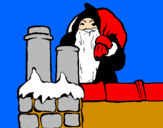 Disegno Babbo Natale sul tetto pitturato su eligiav