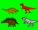 Disegno Dinosauri di terra  pitturato su LORENZO C.