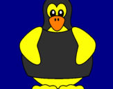 Disegno Pinguino pitturato su stefi