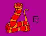 Disegno Serpente  pitturato su clarissa