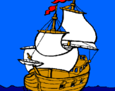 Disegno Barca  pitturato su eros